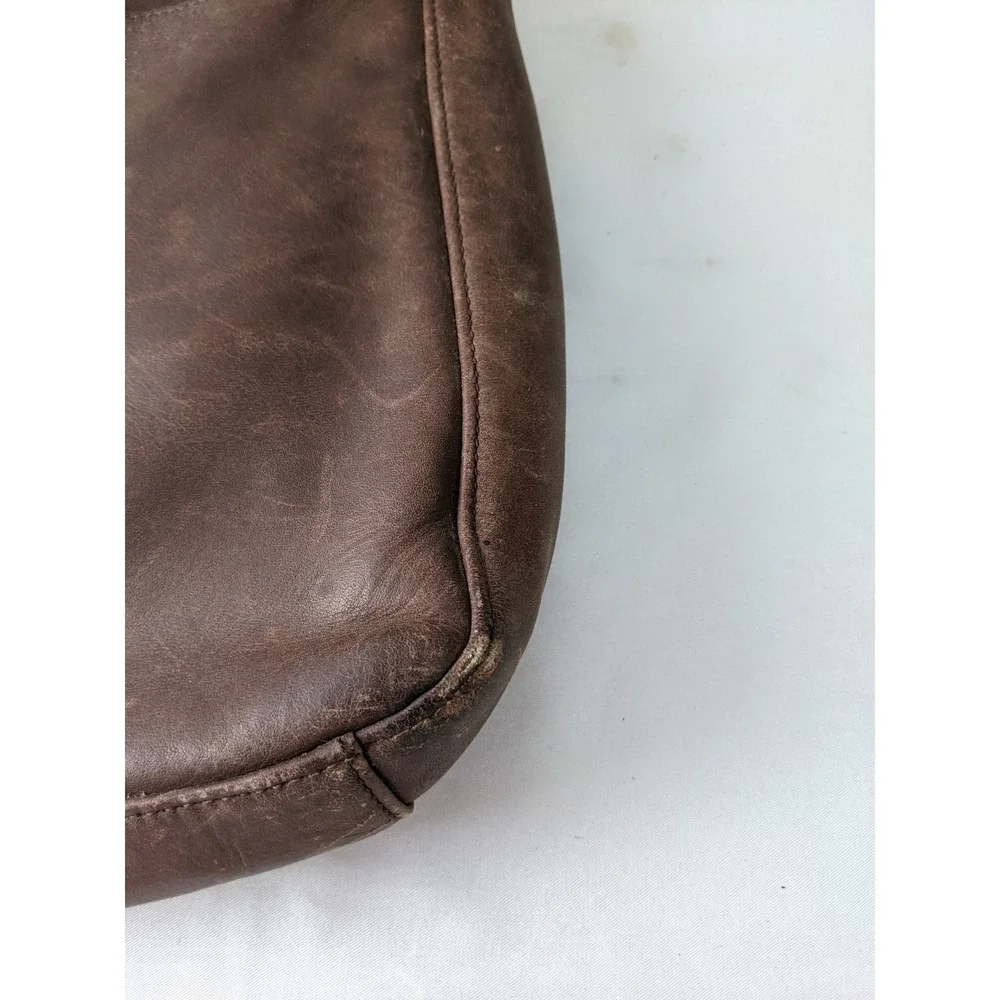 Coach Vintage Brown Leather Messenger Briefcase Bag 5217 NO STRAP FLAWS